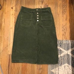 Anthropologie green corduroy skirt!!